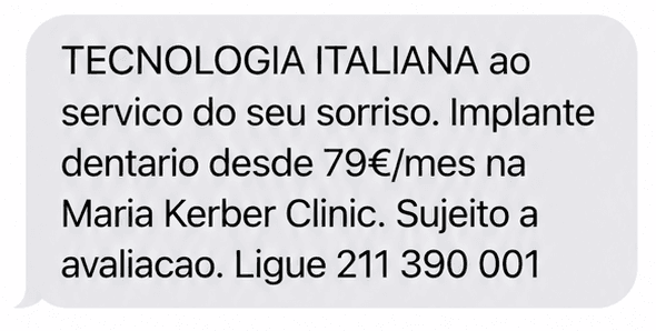 Exemplo de SMS de campanha — mensagem 2